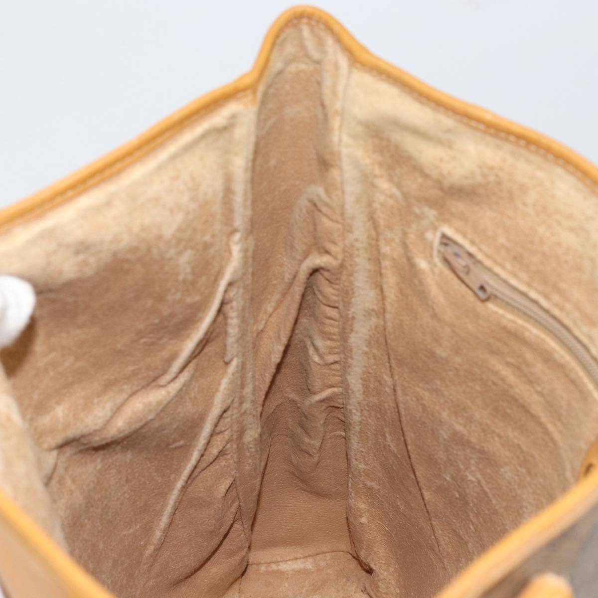 GUCCI Micro GG Supreme Tote Bag PVC Beige Gold Auth bs30935