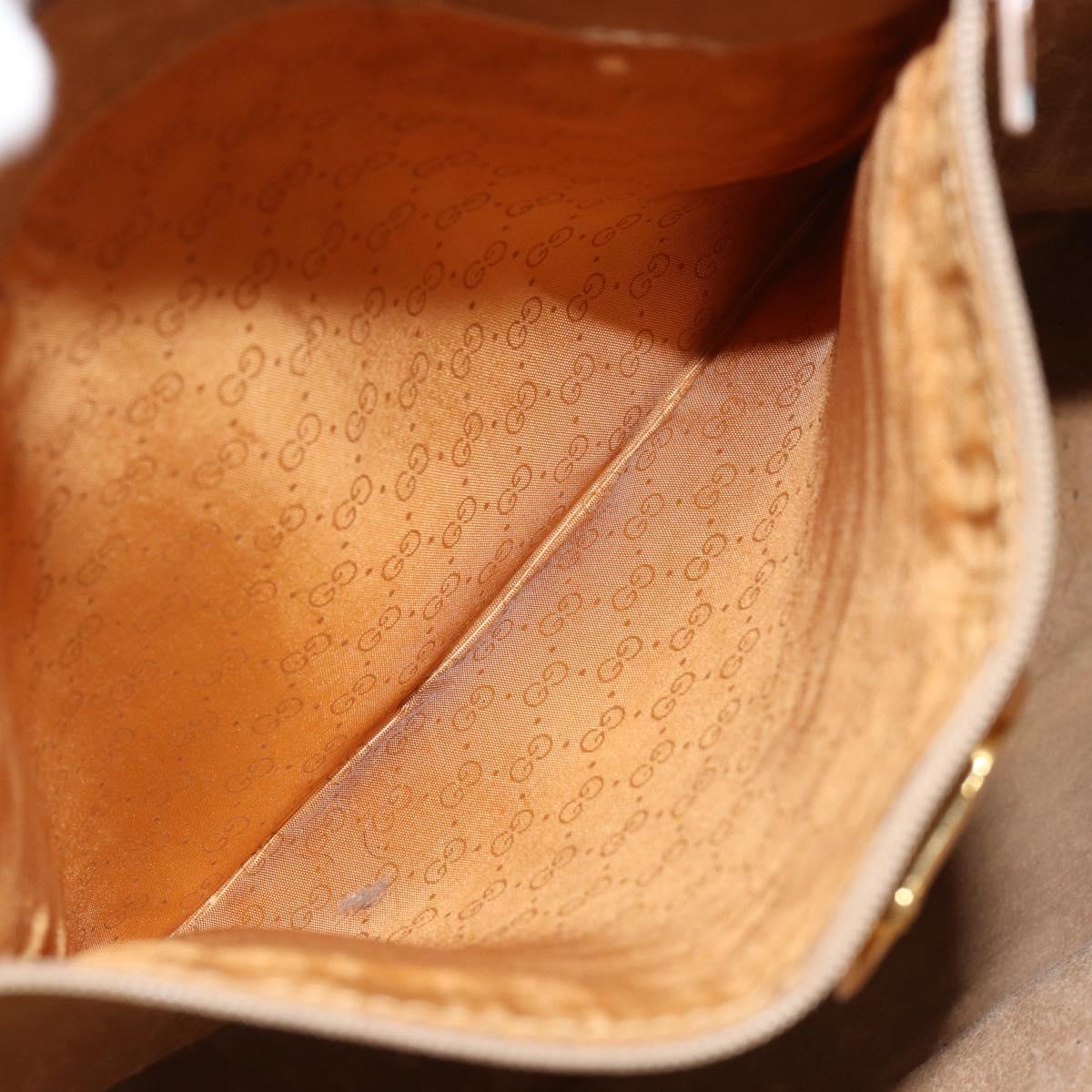 GUCCI Micro GG Supreme Tote Bag PVC Beige Gold Auth bs30935