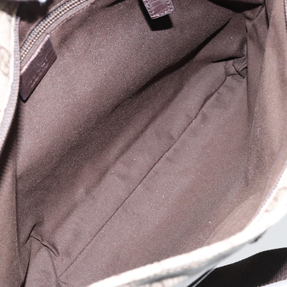 GUCCI GG Supreme Shoulder Bag PVC Leather Beige Silver 141198 Auth bs30937