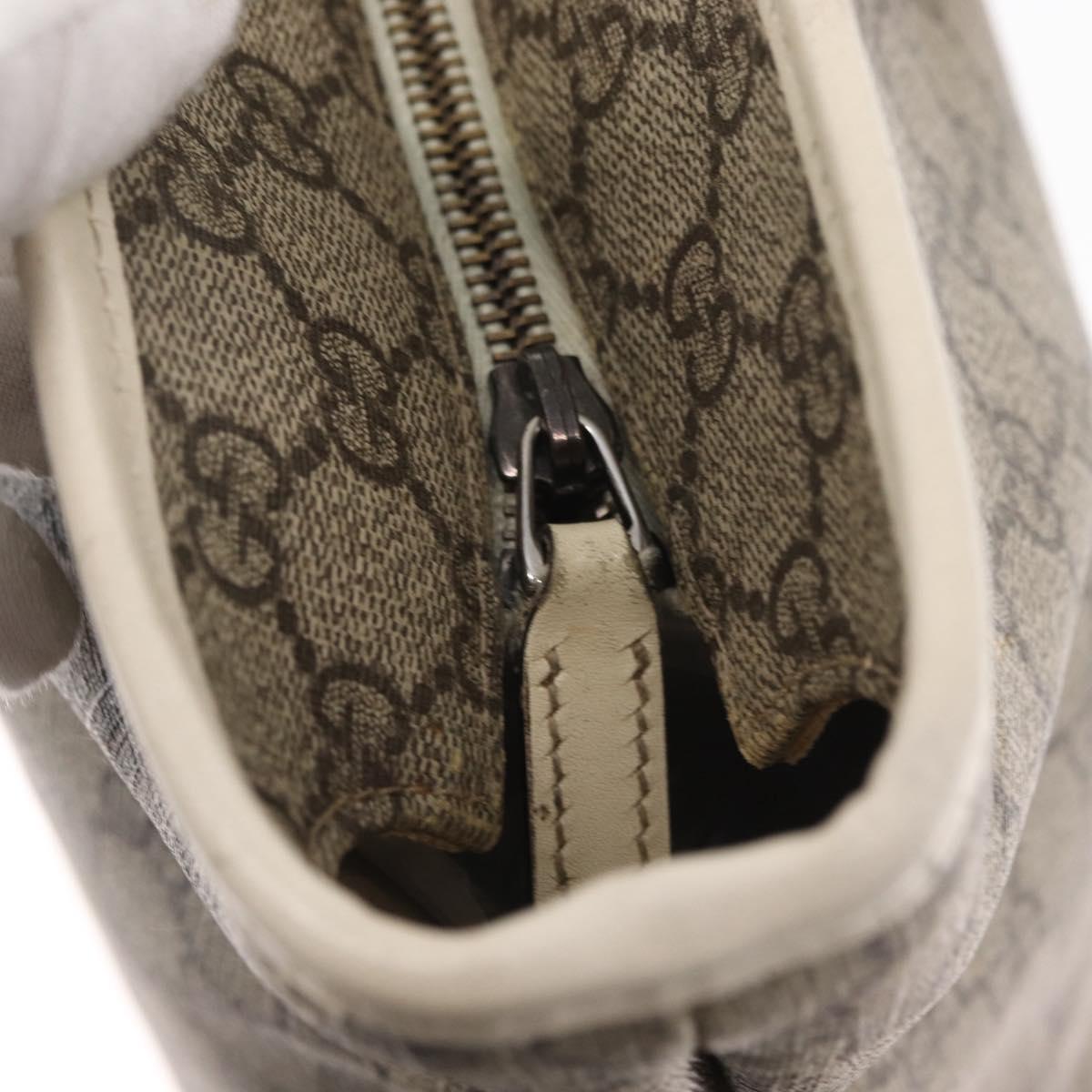 GUCCI GG Supreme Tote Bag PVC Beige Silver 211137 Auth bs30938