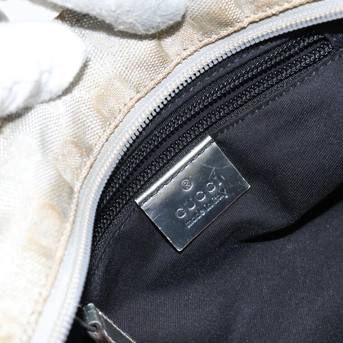 GUCCI GG Canvas Sherry Line Tote Bag Silver 131228 Auth bs30945