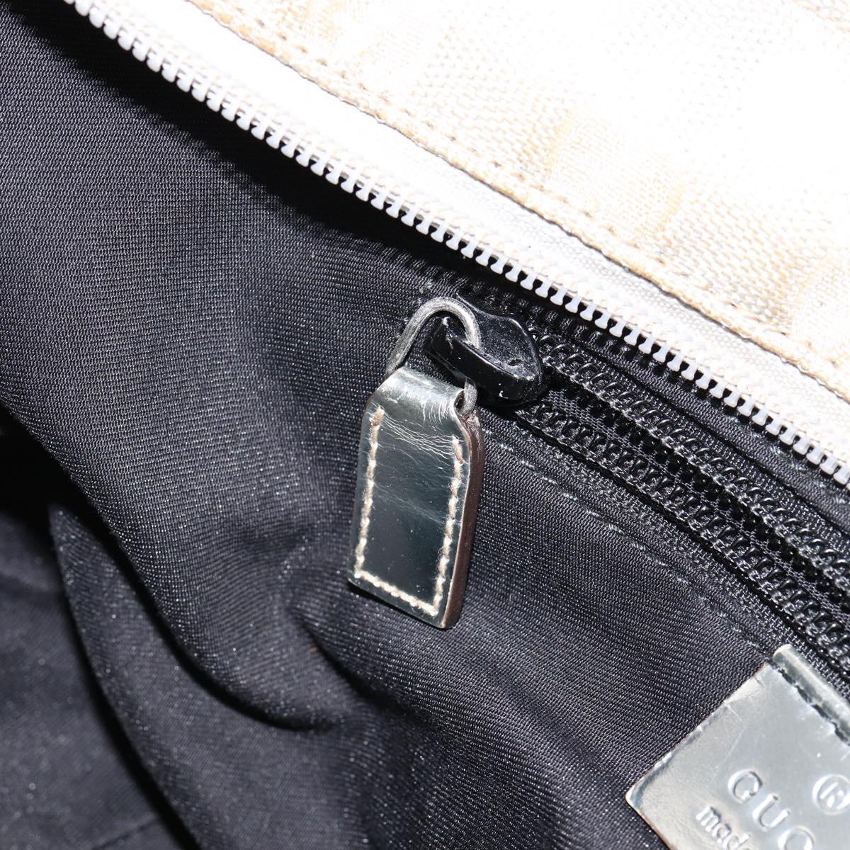 GUCCI GG Canvas Sherry Line Tote Bag Silver 131228 Auth bs30945