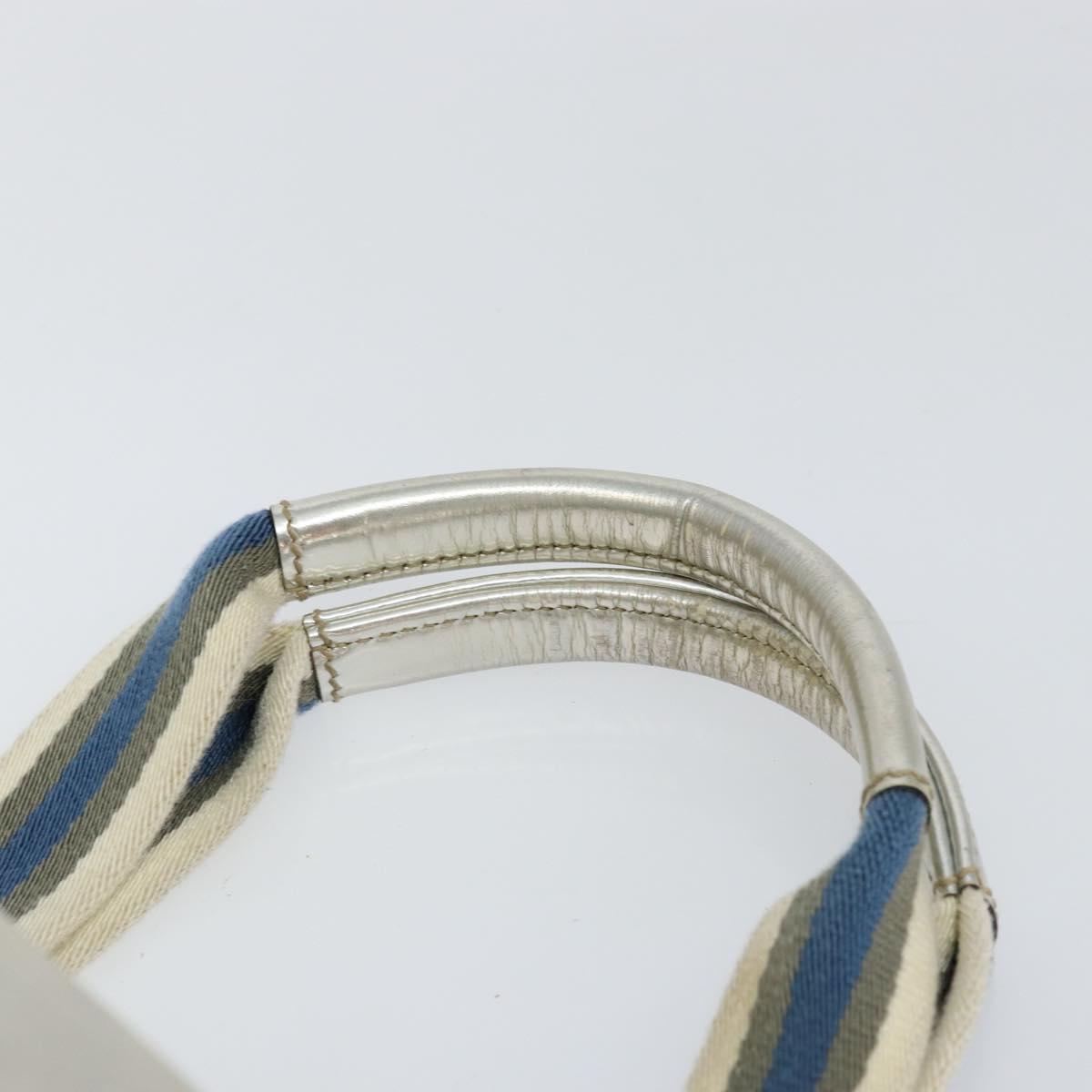 GUCCI GG Canvas Sherry Line Tote Bag Silver 131228 Auth bs30945