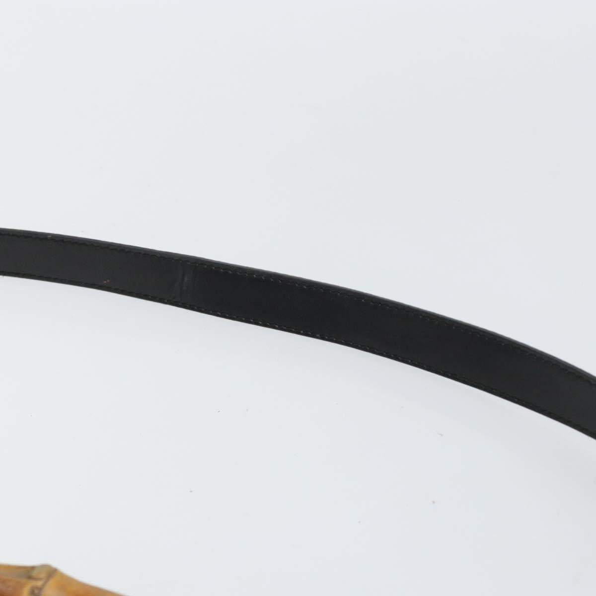 GUCCI Bamboo Hand Bag Canvas 2way Black Silver 002 2058 0439 5 Auth bs30947