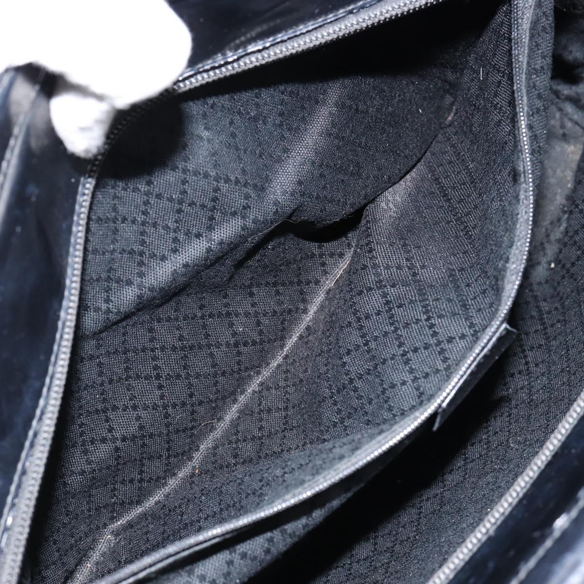 GUCCI Bamboo Hand Bag Canvas 2way Black Silver 002 2058 0439 5 Auth bs30947