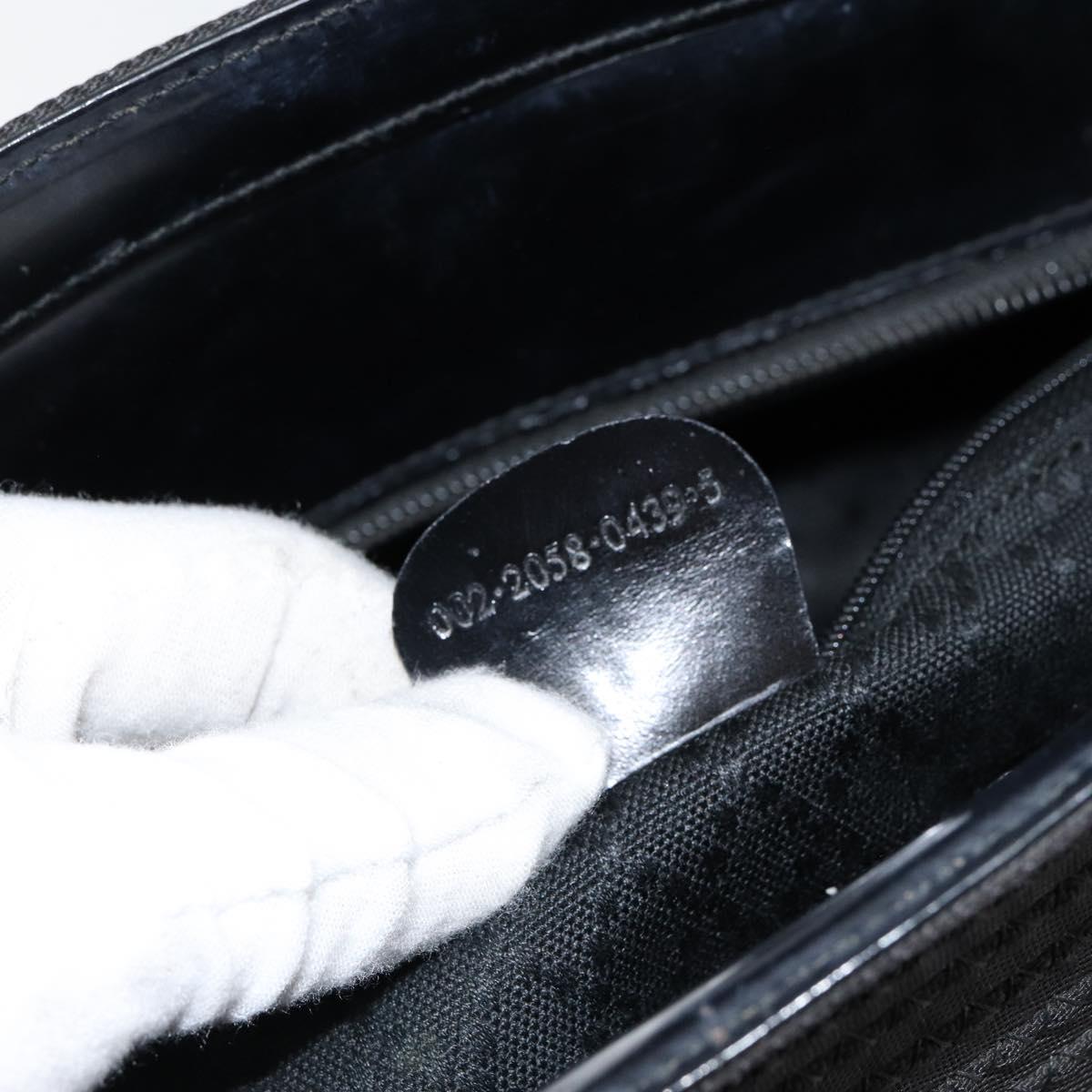 GUCCI Bamboo Hand Bag Canvas 2way Black Silver 002 2058 0439 5 Auth bs30947
