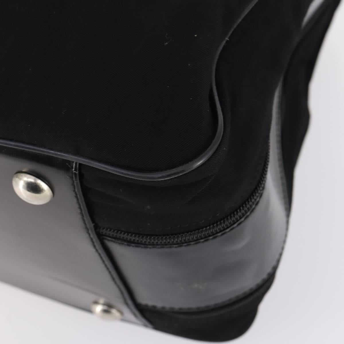 GUCCI Boston Bag Nylon Black Silver 010 1553 0301 Auth bs30950