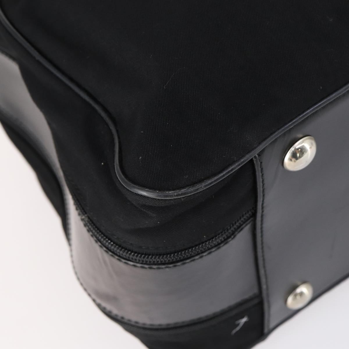 GUCCI Boston Bag Nylon Black Silver 010 1553 0301 Auth bs30950