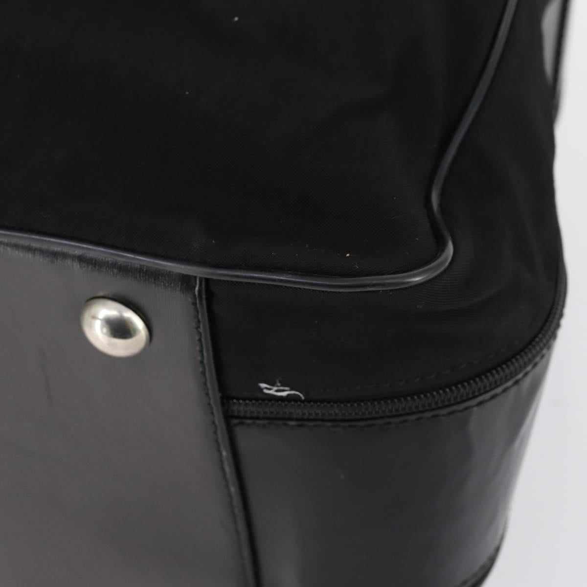 GUCCI Boston Bag Nylon Black Silver 010 1553 0301 Auth bs30950