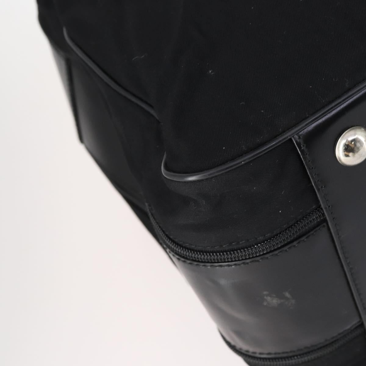 GUCCI Boston Bag Nylon Black Silver 010 1553 0301 Auth bs30950