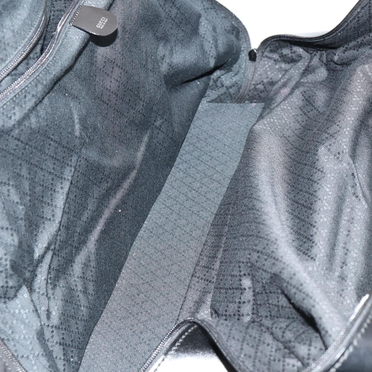 GUCCI Boston Bag Nylon Black Silver 010 1553 0301 Auth bs30950