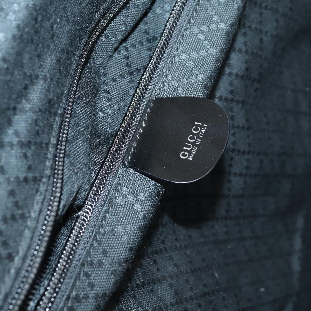 GUCCI Boston Bag Nylon Black Silver 010 1553 0301 Auth bs30950