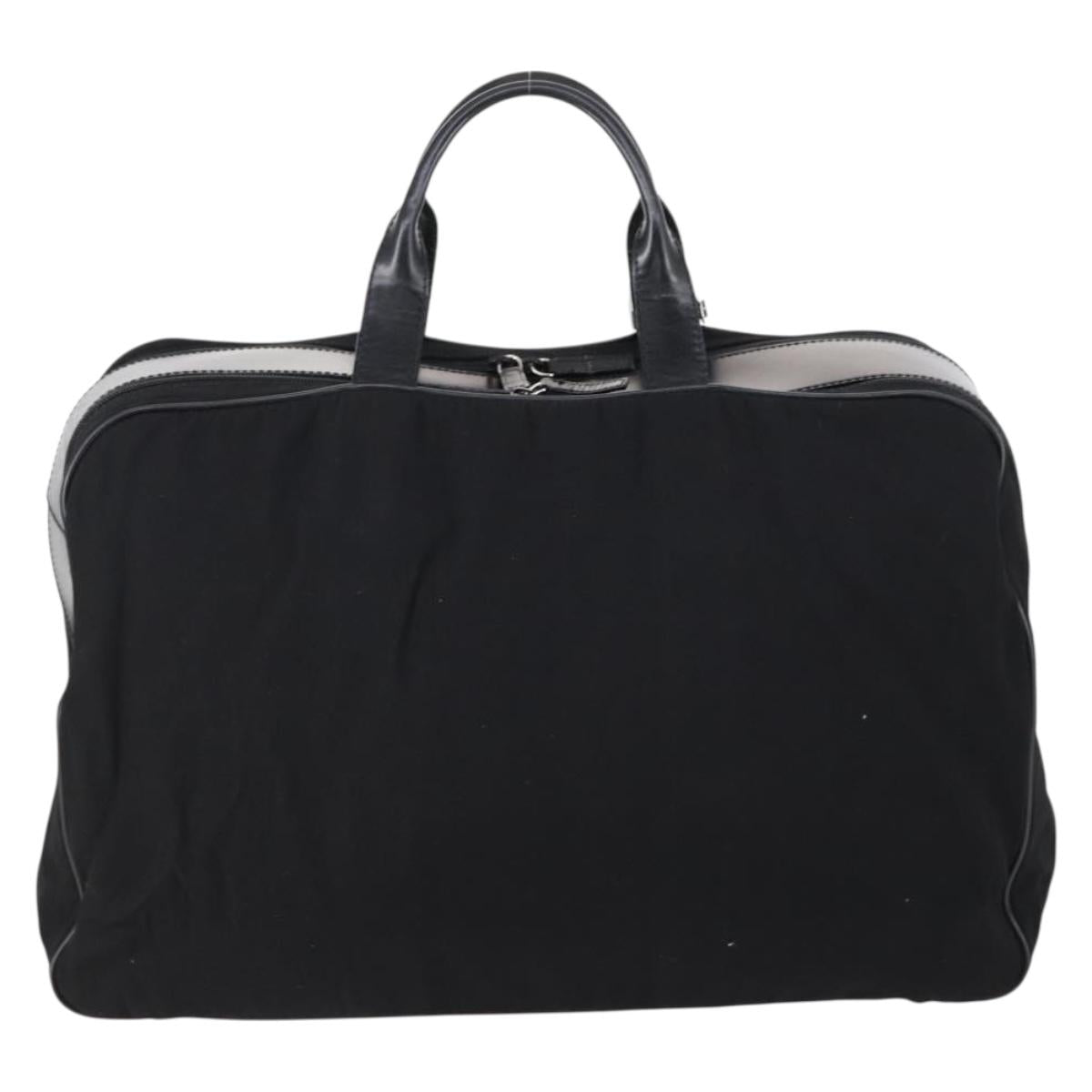 GUCCI Boston Bag Nylon Black Silver 010 1553 0301 Auth bs30950