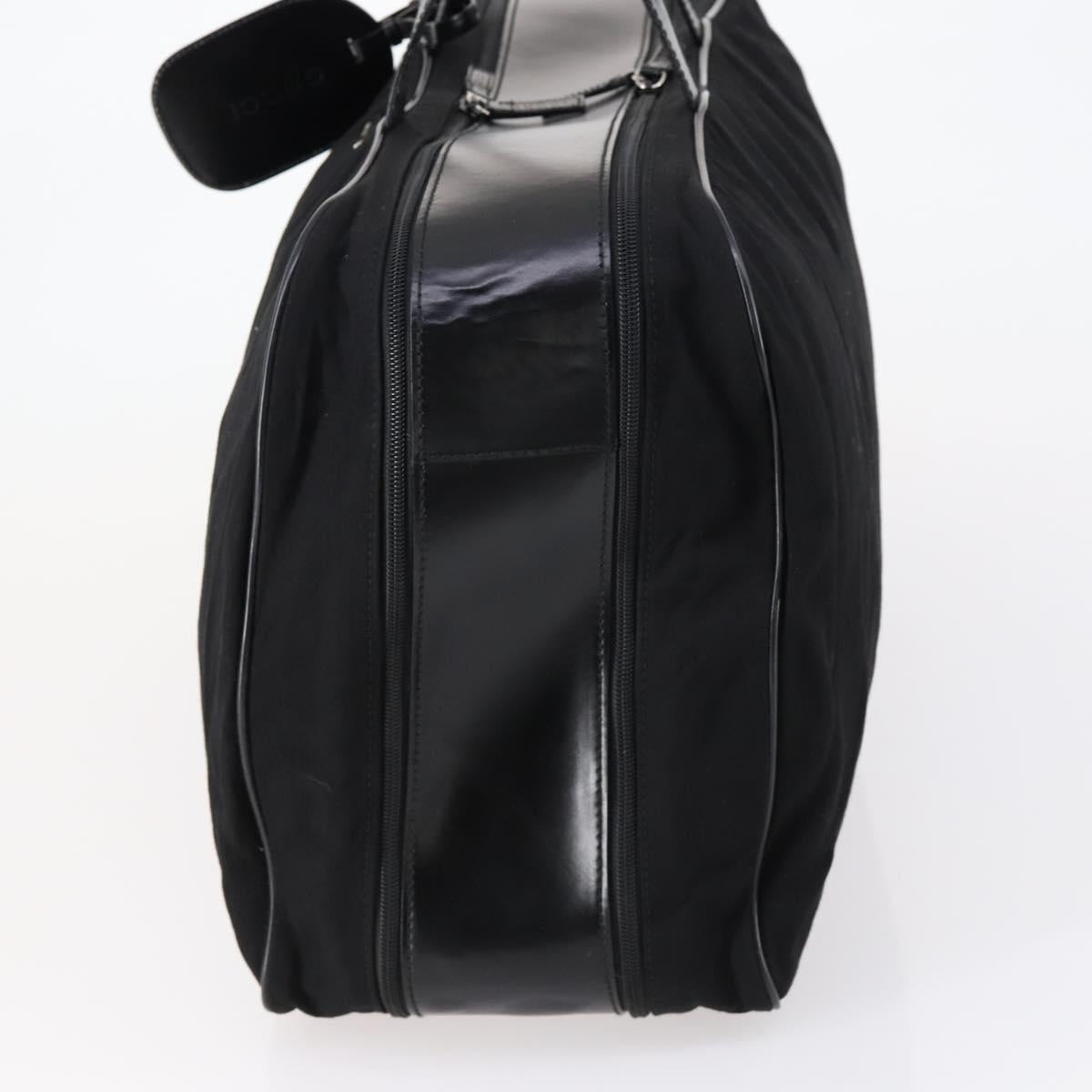 GUCCI Boston Bag Nylon Black Silver 010 1553 0301 Auth bs30950