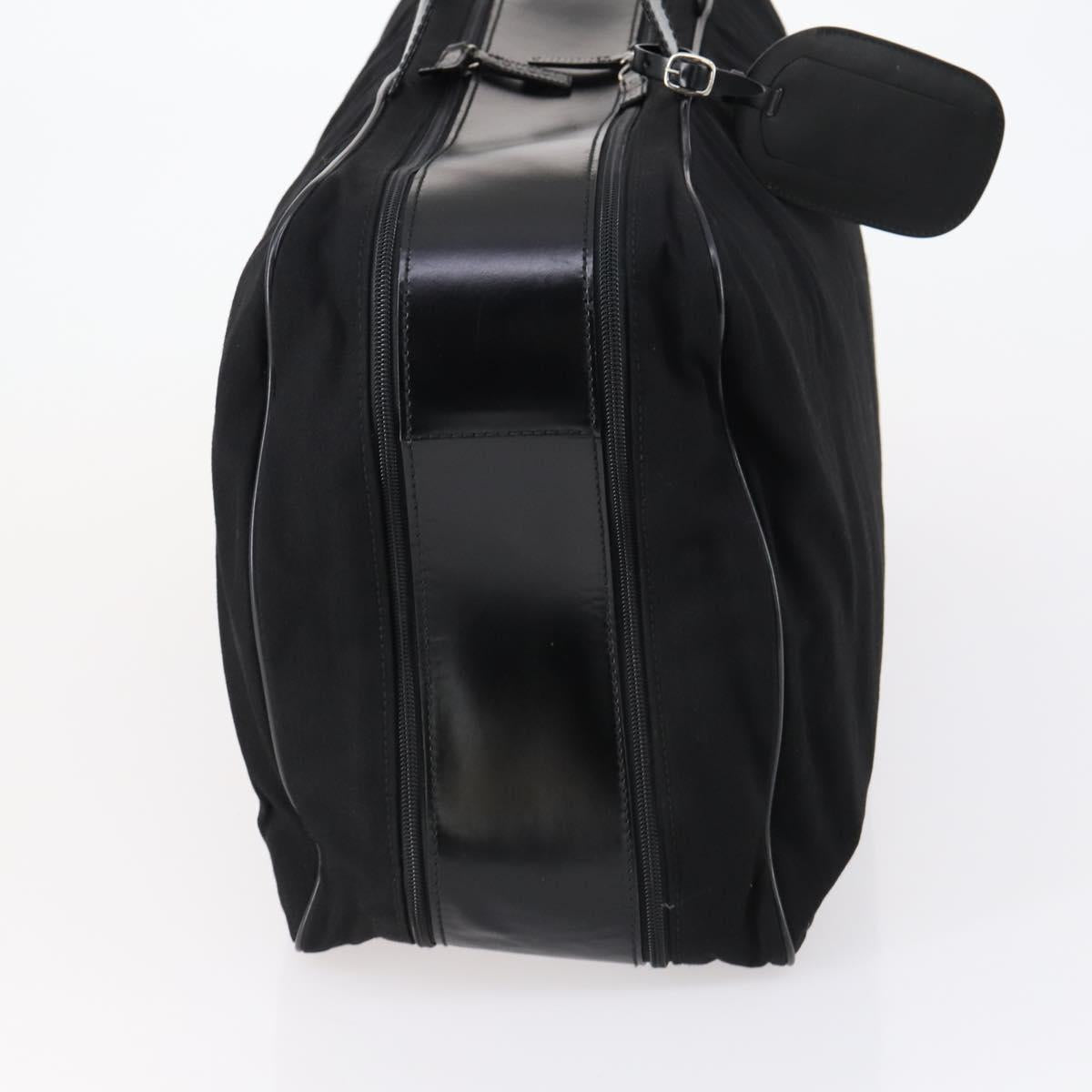 GUCCI Boston Bag Nylon Black Silver 010 1553 0301 Auth bs30950