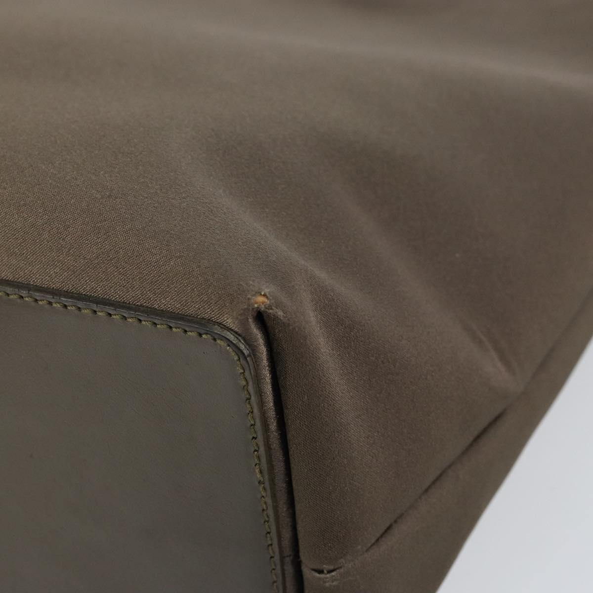 GUCCI Tote Bag Satin Brown Silver 002 1098 Auth bs30953