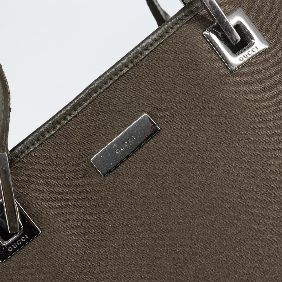 GUCCI Tote Bag Satin Brown Silver 002 1098 Auth bs30953