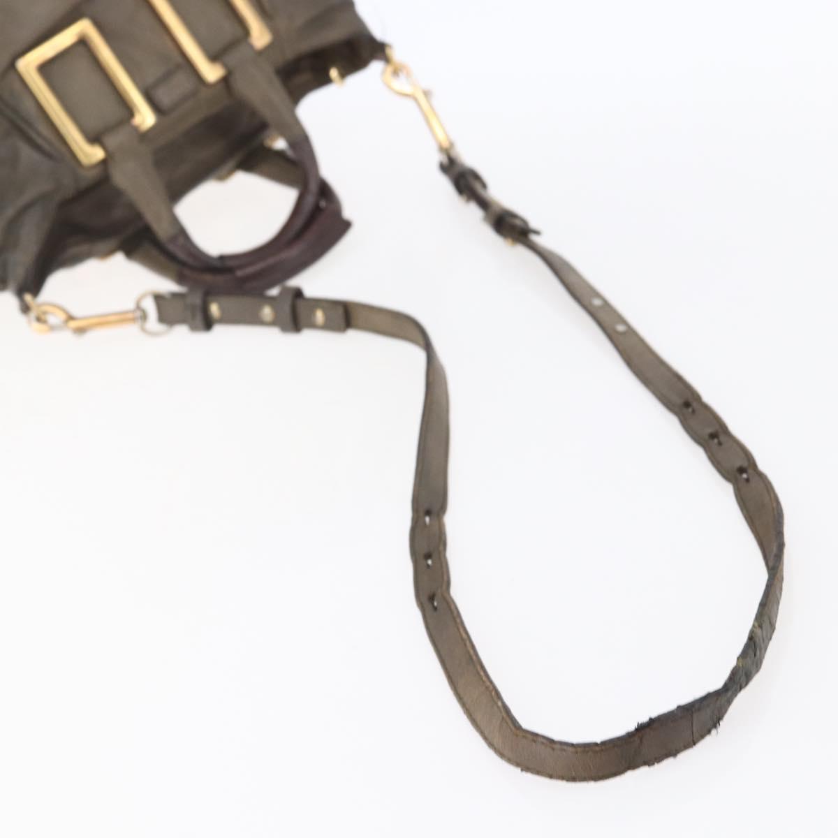 Chloe Etel Hand Bag Leather 2way Beige Gold Auth bs30955