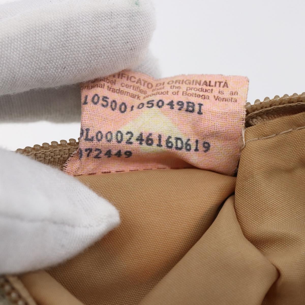 BOTTEGA VENETA INTRECCIATO Shoulder Bag Leather White Silver Auth bs30958