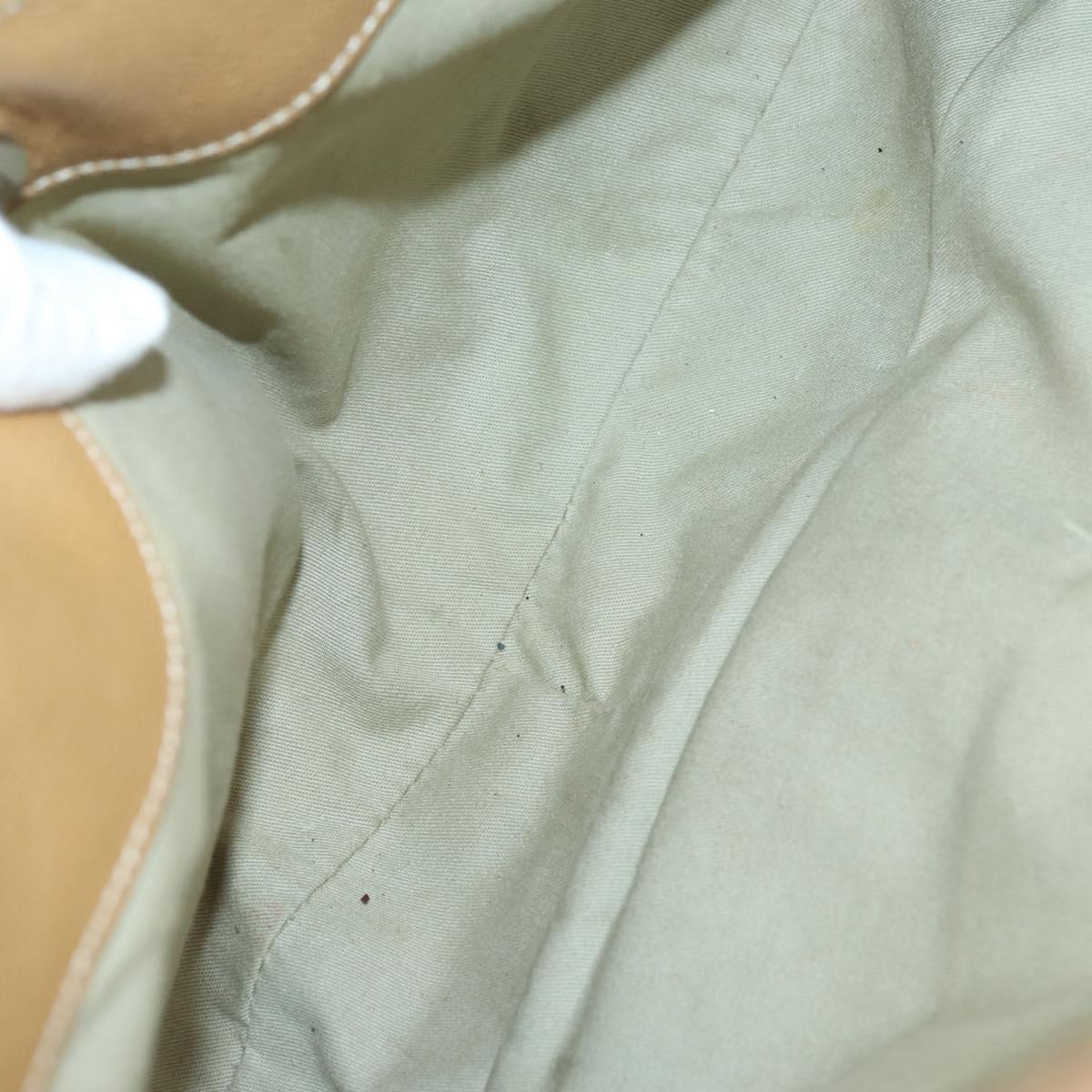 BALLY Hand Bag Leather Enamel 2 Set Beige Black Auth bs30960