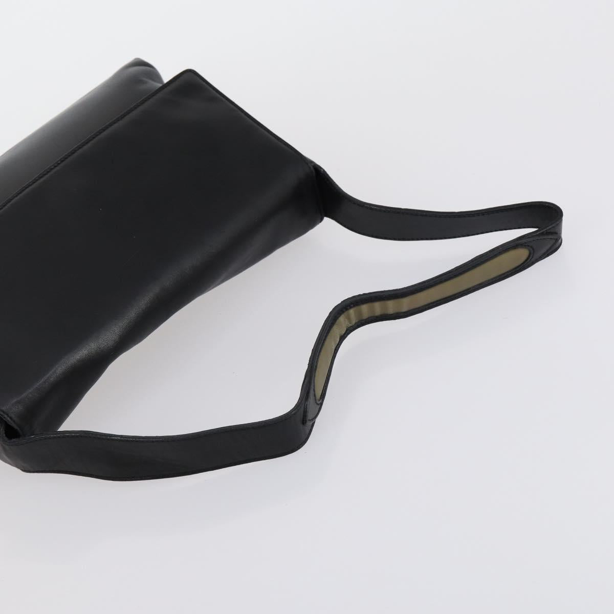 BALLY Hand Bag Leather 2 Set Black Auth bs30961