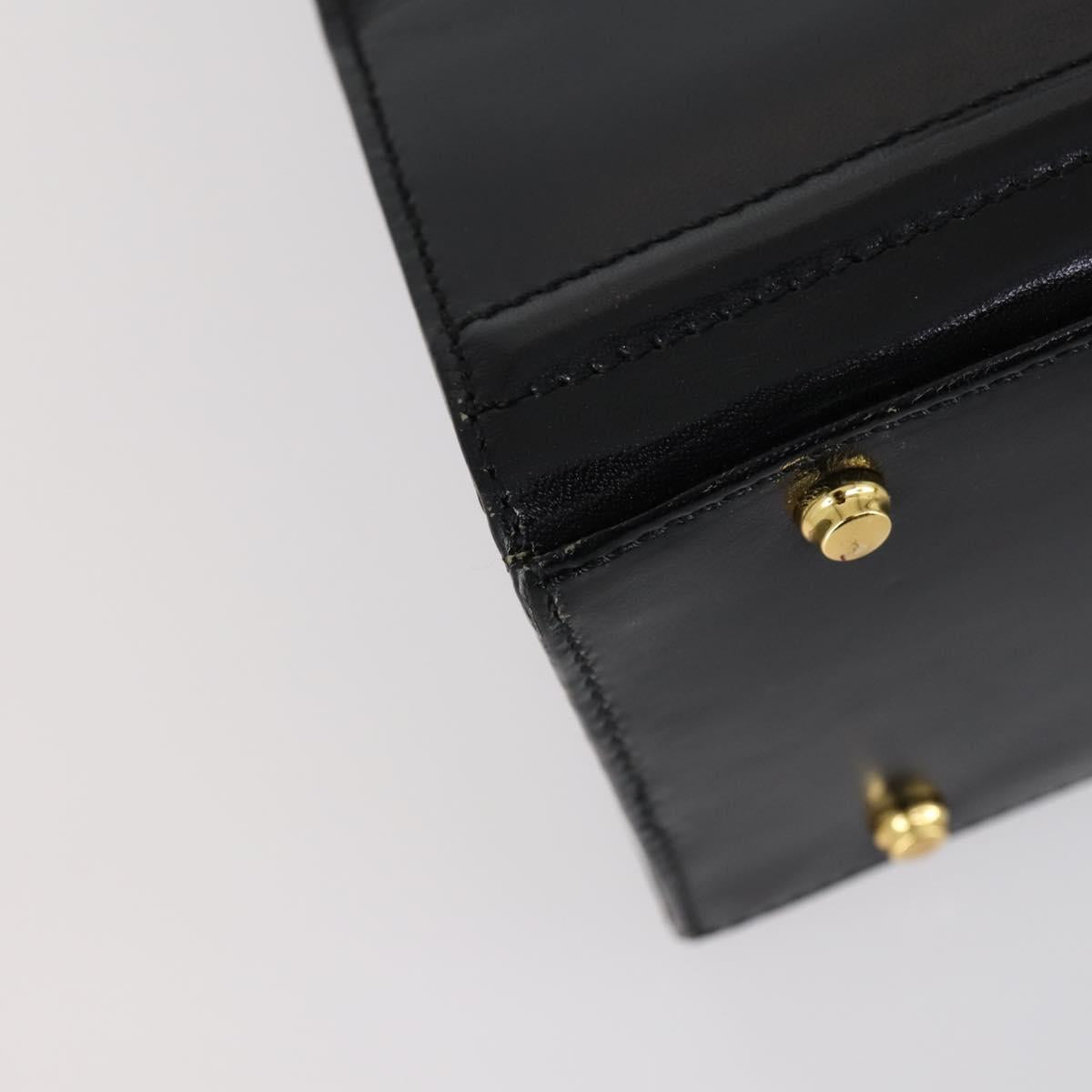 BALLY Hand Bag Leather 2 Set Black Auth bs30961