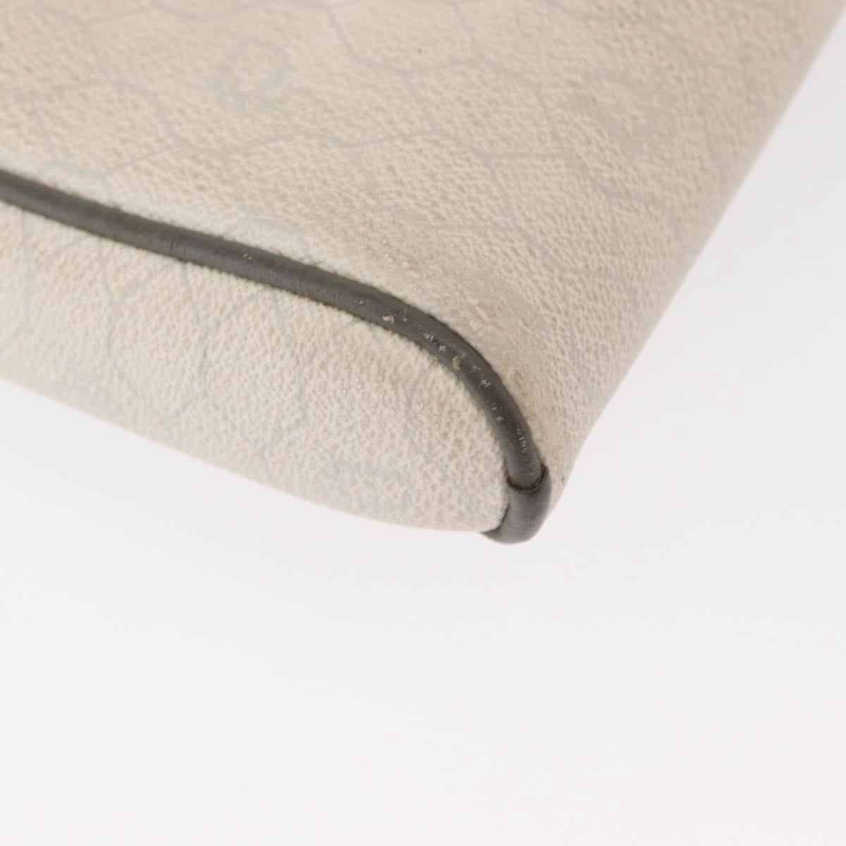 Christian Dior Honeycomb Canvas Shoulder Bag PVC White gold Auth bs30970