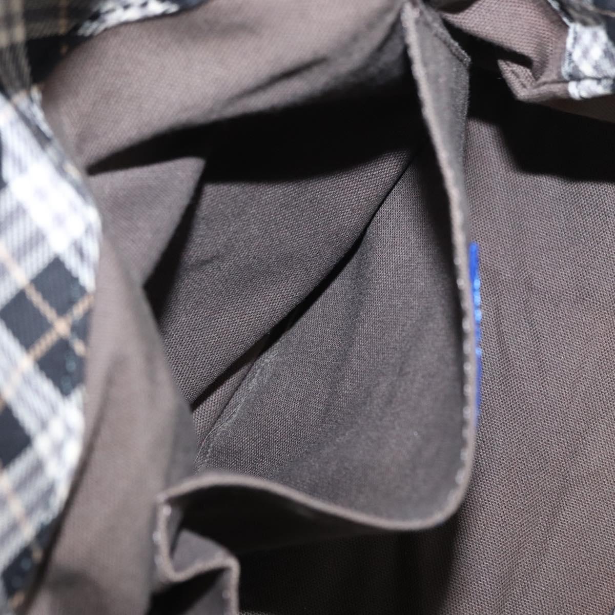 BURBERRY Blue Label Tote Bag Nylon Black Silver Auth bs30978