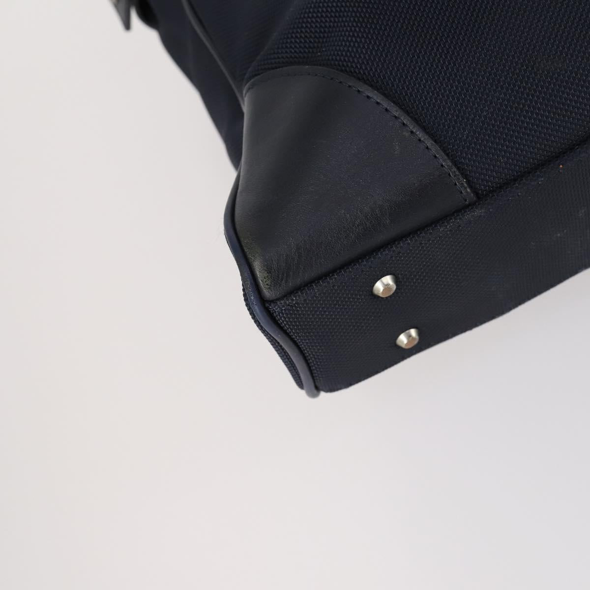 BURBERRY Black Label Business Bag Nylon 2way Black Silver Auth bs30979