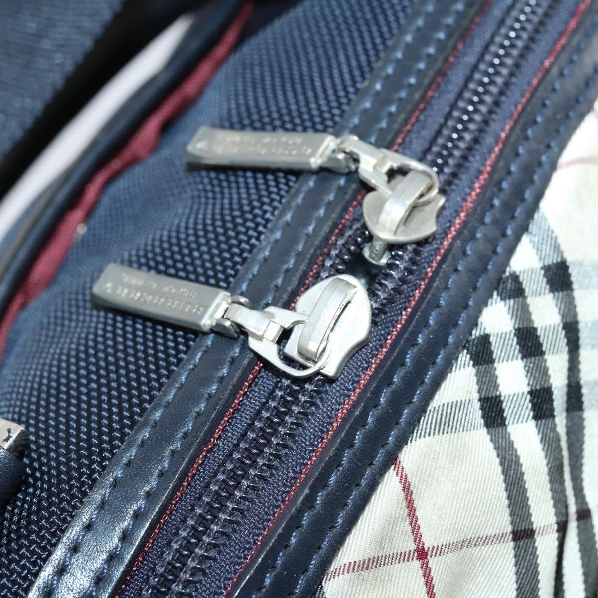 BURBERRY Black Label Business Bag Nylon 2way Black Silver Auth bs30979