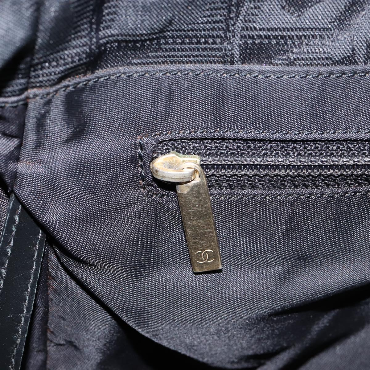 CHANEL New Travel Line Tote Bag Nylon Black gold CC Auth bs30985