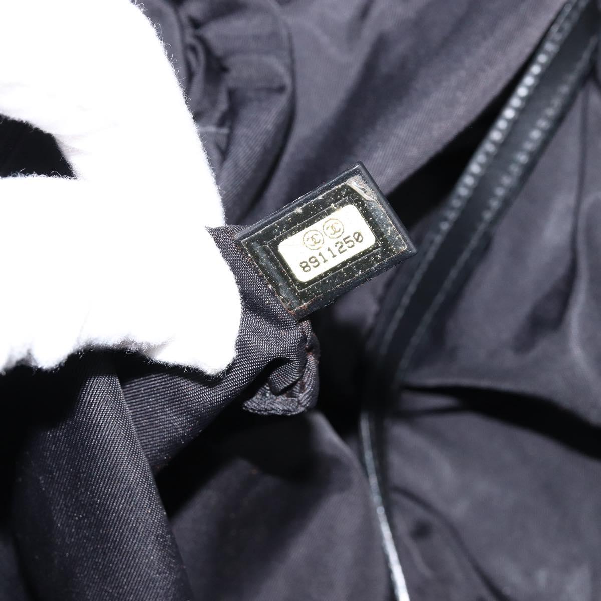 CHANEL New Travel Line Tote Bag Nylon Black gold CC Auth bs30985