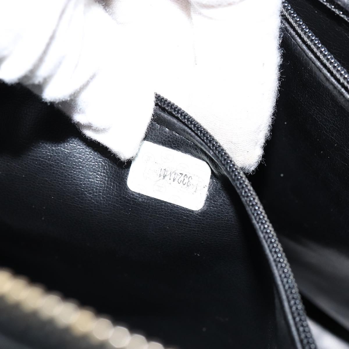 CHANEL Shoulder Bag Enamel Black Gold CC Auth bs30988