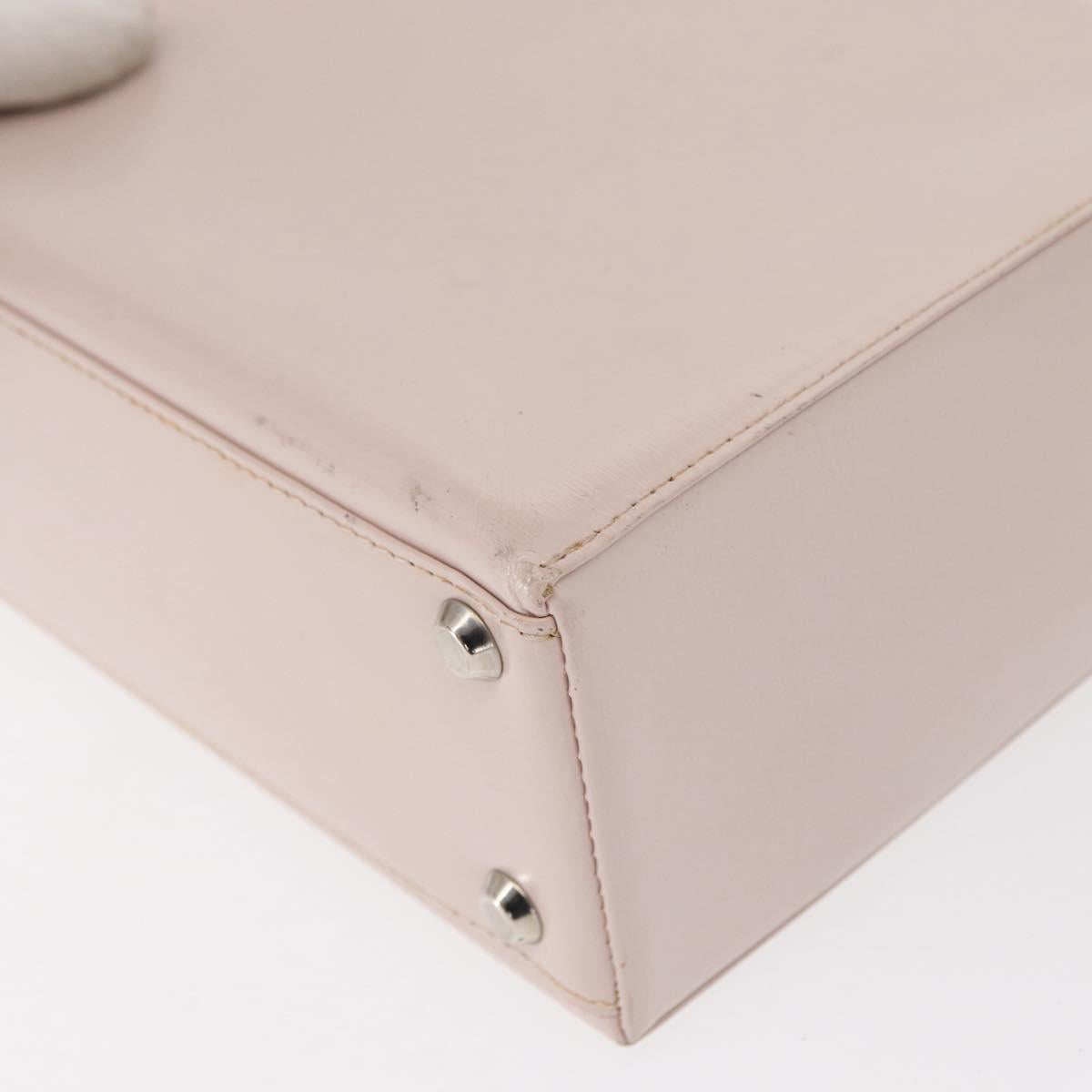 GIVENCHY Hand Bag Leather Pink Silver Auth bs30997