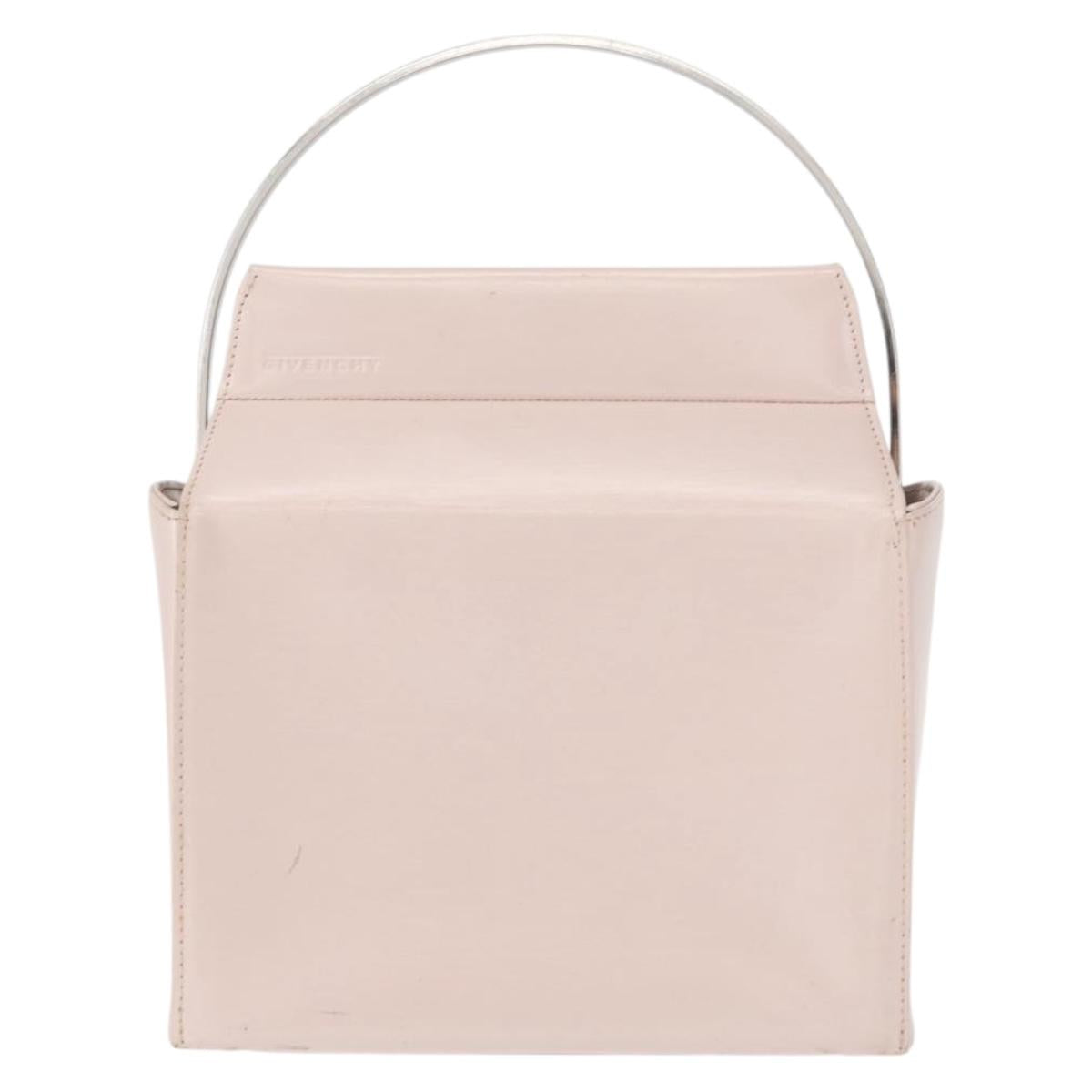 GIVENCHY Hand Bag Leather Pink Silver Auth bs30997