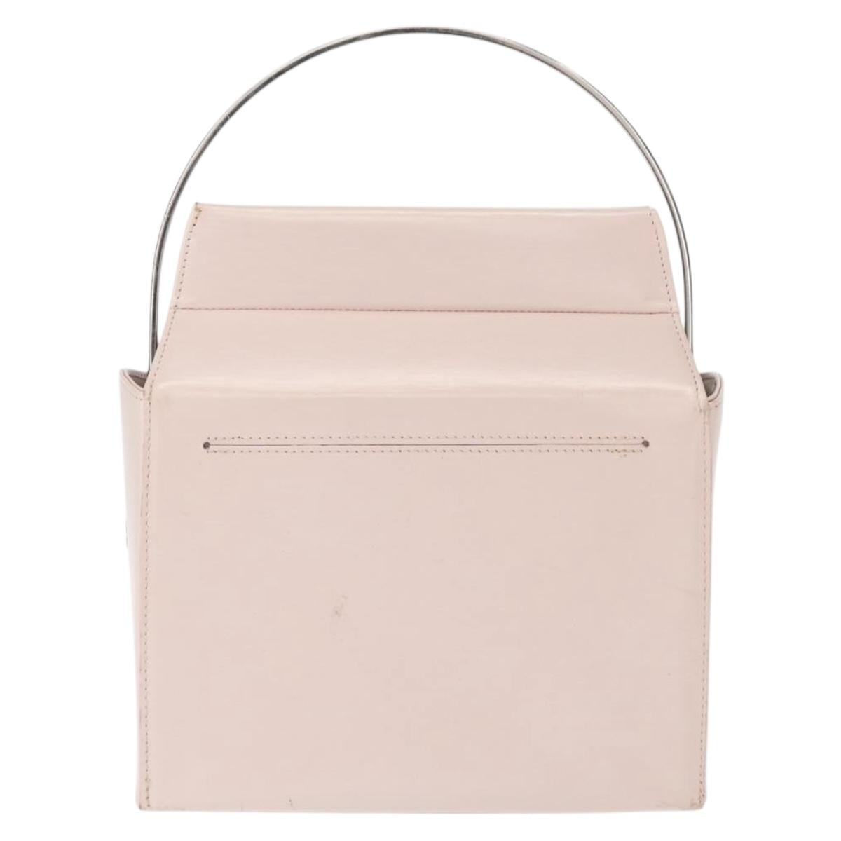 GIVENCHY Hand Bag Leather Pink Silver Auth bs30997