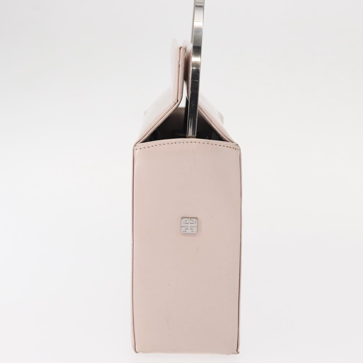 GIVENCHY Hand Bag Leather Pink Silver Auth bs30997