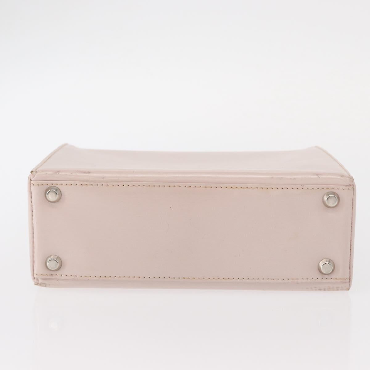 GIVENCHY Hand Bag Leather Pink Silver Auth bs30997