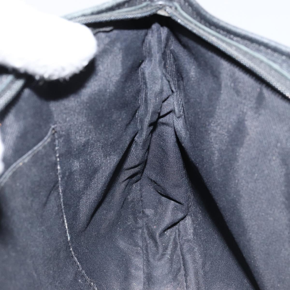 Jimmy Choo Studs Clutch Bag Leather Black Gold Auth bs30999