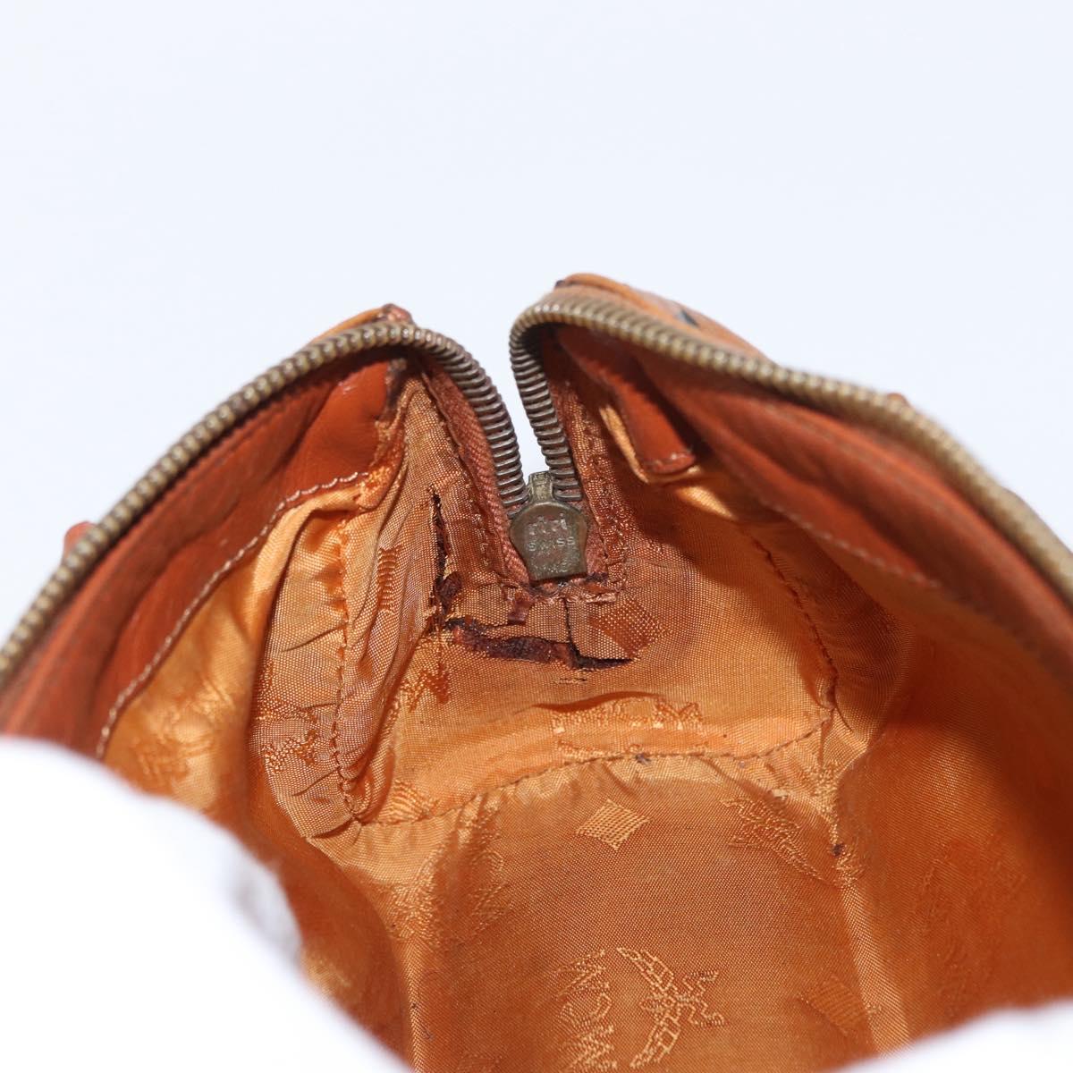 MCM Logogram Vicetos Hand Bag PVC Leather Brown Gold Auth bs31000