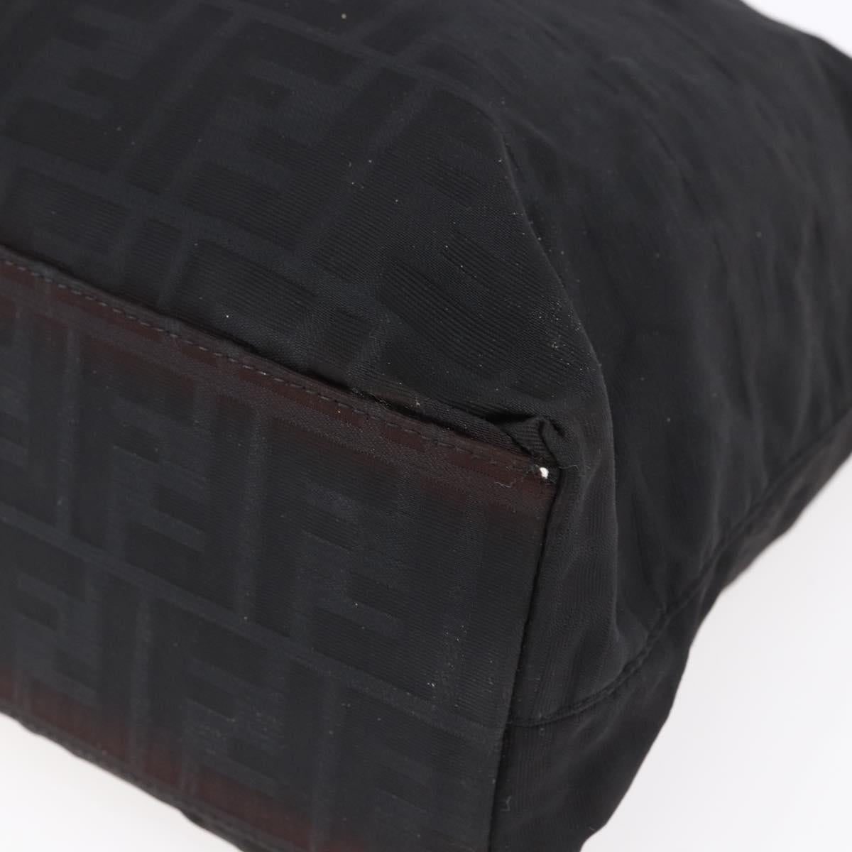 FENDI Zucca Canvas Tote Bag Black Brown Auth bs31006