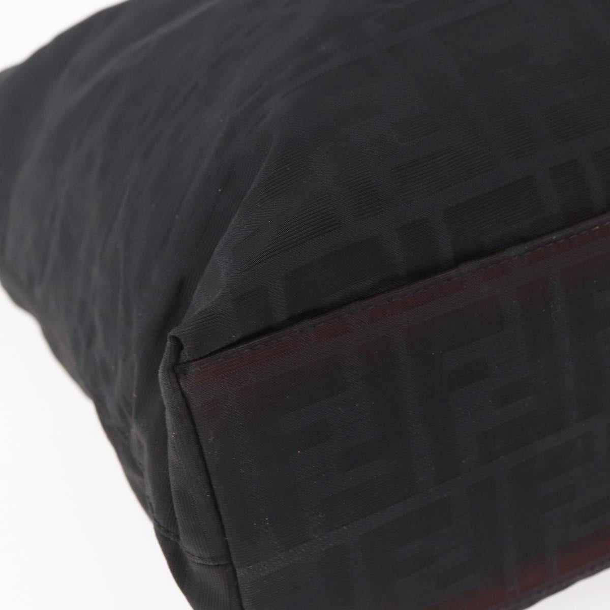 FENDI Zucca Canvas Tote Bag Black Brown Auth bs31006