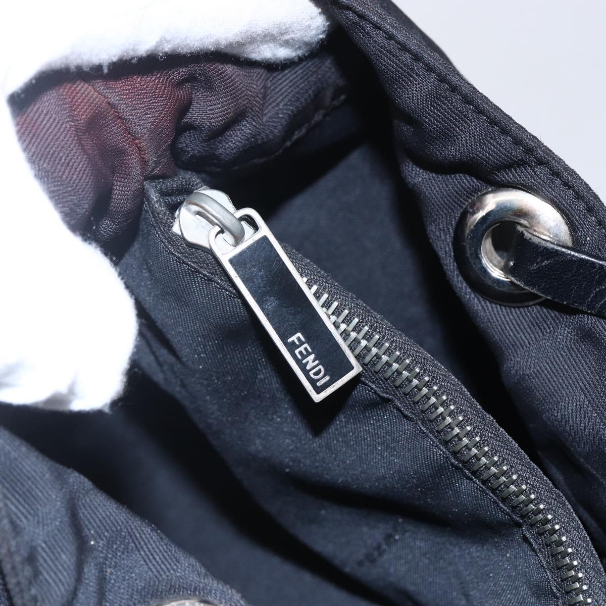 FENDI Zucca Canvas Tote Bag Black Brown Auth bs31006