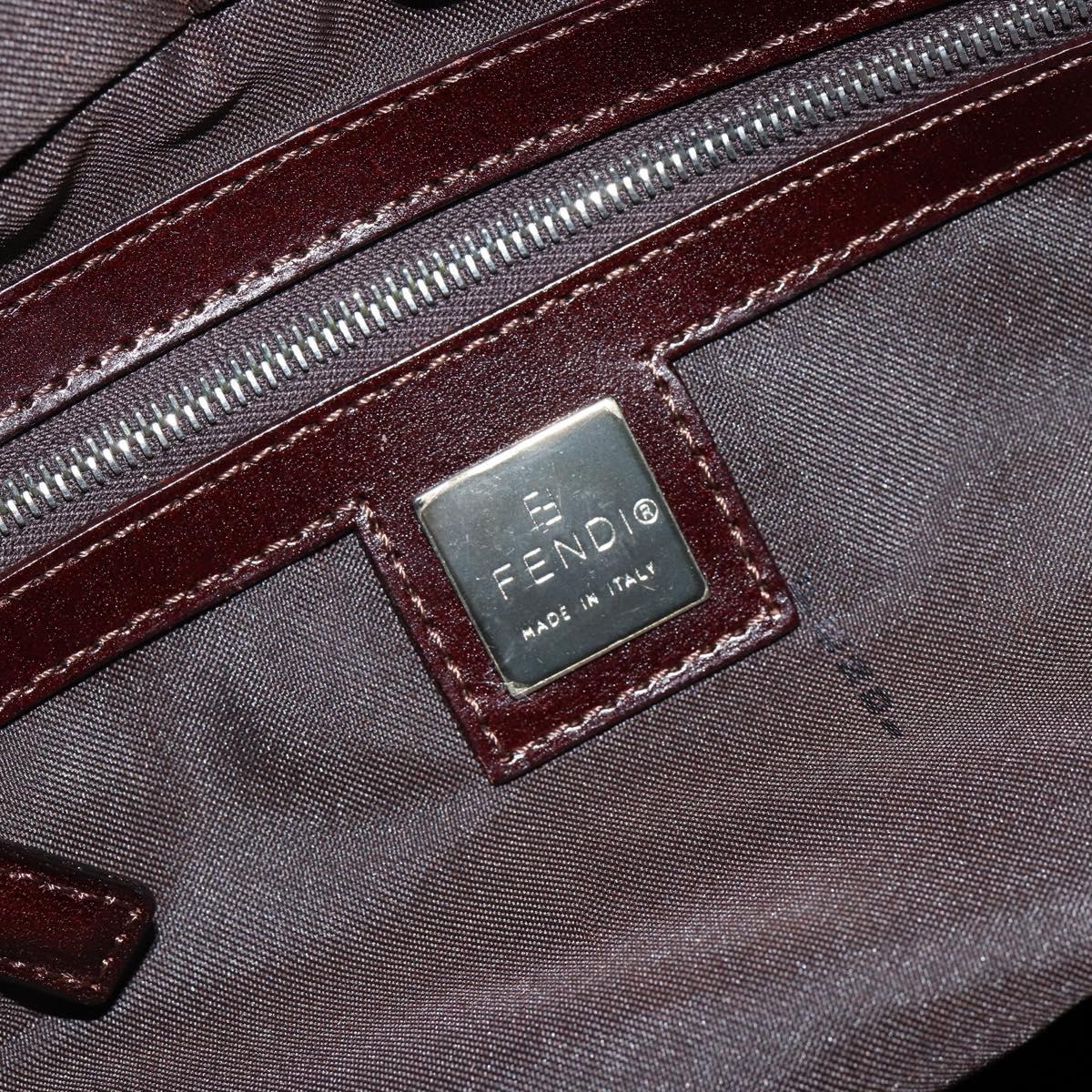 FENDI Hand Bag Velor Beige Silver Auth bs31008