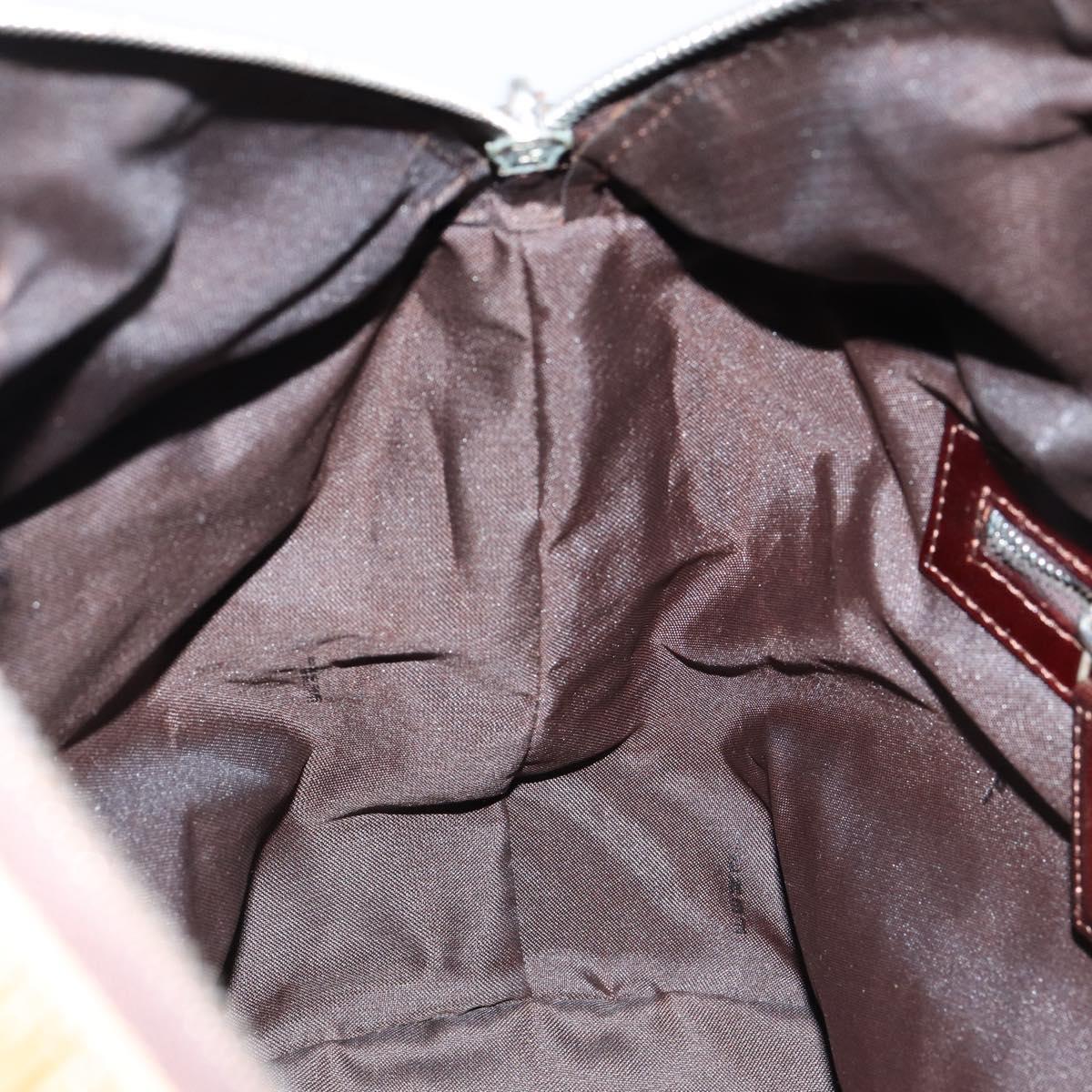 FENDI Hand Bag Velor Beige Silver Auth bs31008