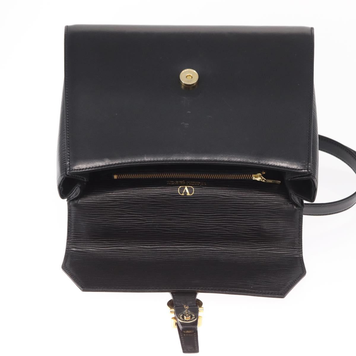 VALENTINO Hand Bag Leather 2way Black Gold Auth bs31010