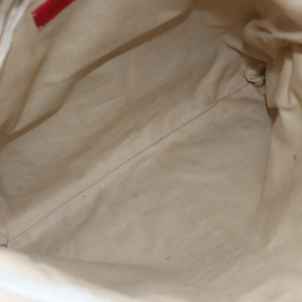 VALENTINO Tote Bag Leather White Gold Auth bs31012