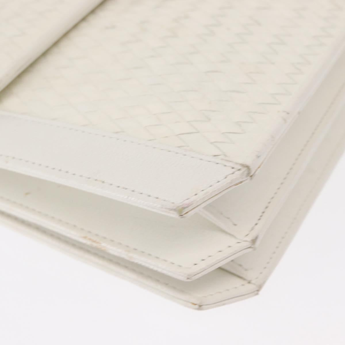 SAINT LAURENT Shoulder Bag Leather White Auth bs31016