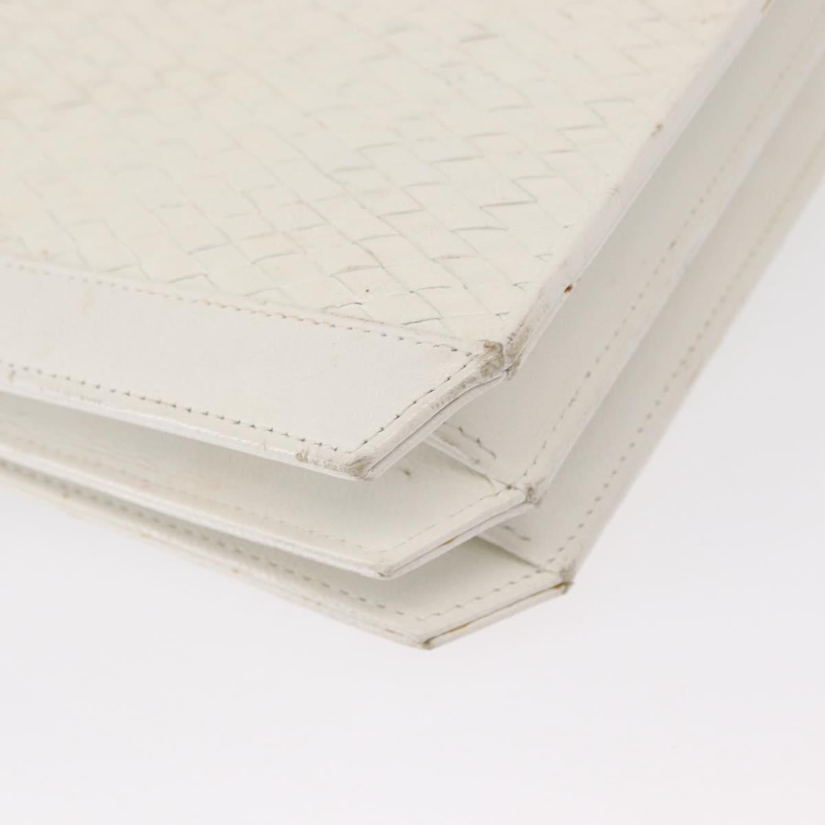 SAINT LAURENT Shoulder Bag Leather White Auth bs31016