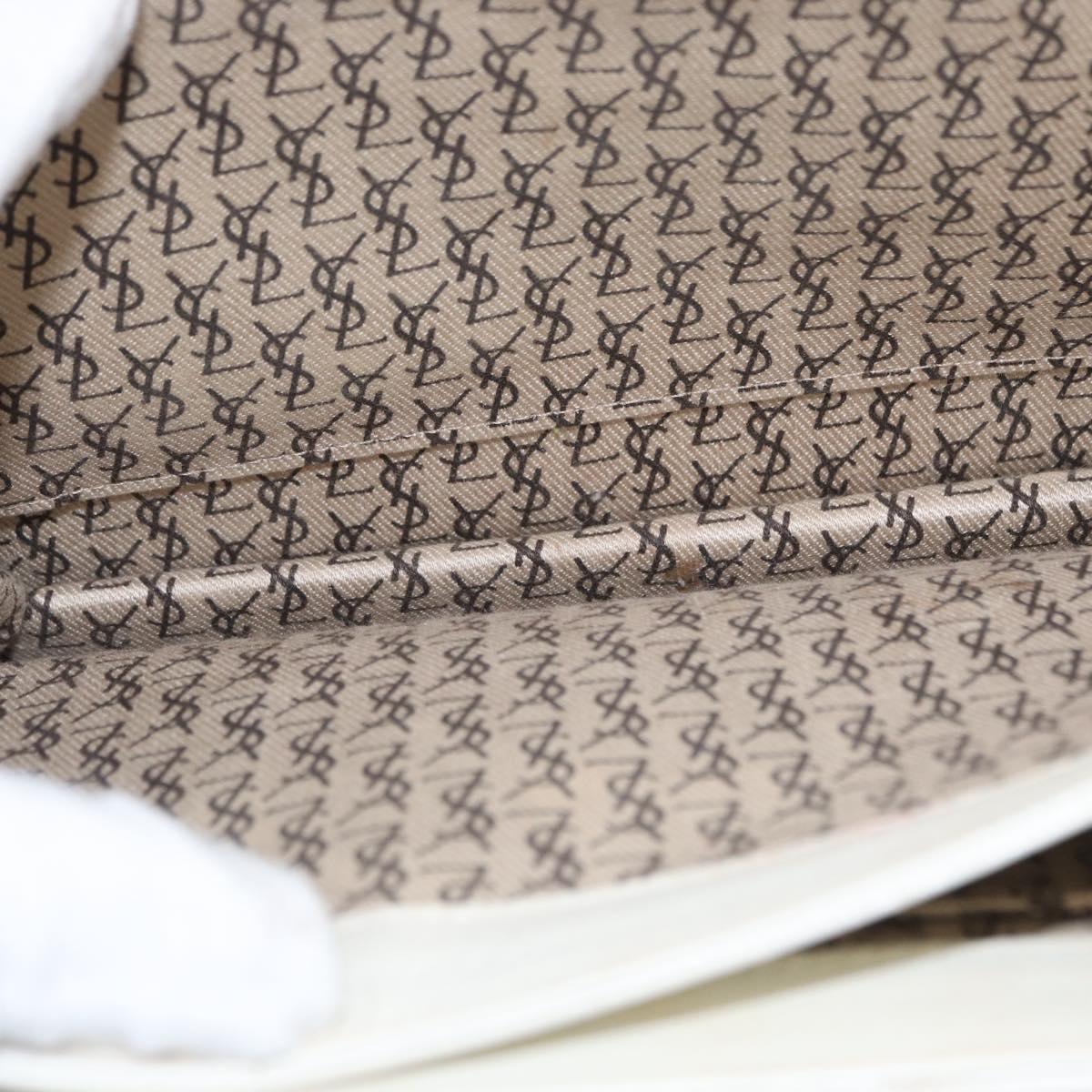 SAINT LAURENT Shoulder Bag Leather White Auth bs31016